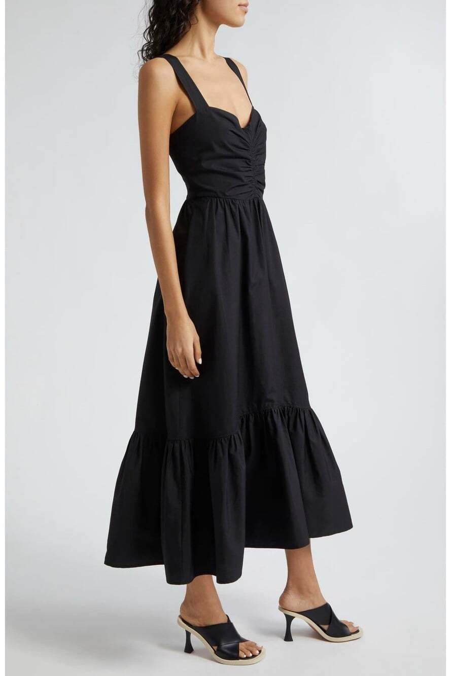 A.L.C. Women's Black Lilah Ii Cotton Maxi Dress Size 12 NWOts $495